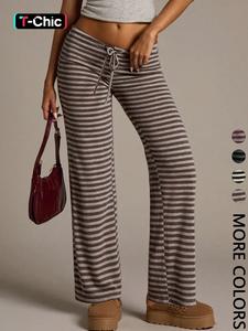 Women's Casual Striped Loose Long Pants, Comfortable and Stylish, Perfect for Daily Wear, Ladies Fashion Bottoms