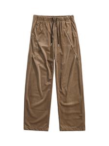 Men's Solid Color Corduroy Pants, Regular Fit Casual Comfy Straight Leg Trousers for Summer, Woven Bottoms for Men