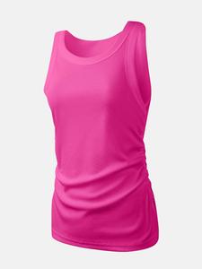 Women's Solid Ribbed Sports Tank Top, Casual Breathable Quick Drying Sleeveless Sports Top for Summer, Ladies Sportswear for Indoor Outdoor Wear