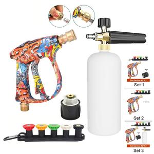 Graffiti High-pressure Water Sprayer, Foam Sprayer with 1/4 Fast Nozzle Set & Rubber Nozzle Bracket, Suitable for Karcher K-series Cleaning Machine