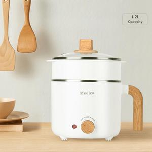 1.2L Electric Hot Pot, Portable Multifunctional 2-speed Electric Hot Pot with Steamer, Stainless Steel Boil Dry Protective Rapid Noodles Cooker, Mini Hot Pot Dormitory Ramen Cooker, Multifunctional Electric Cooker for Egg, Home Essentials