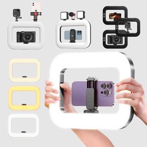 Portable Selfie Light with Phone holder, Handheld Stabilizer with, Photographic Equipment, Selfie Light for Live Streaming & Video Recording, Selfie Accessories, Selfie Led Lights