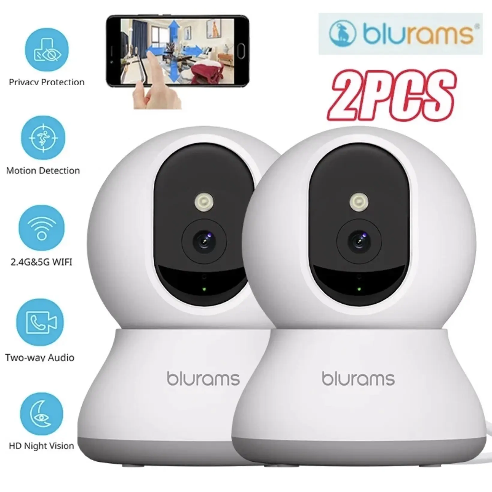 blurams Indoor Security Camera Bundle (2 X Cameras) , 1080P Cameras ...