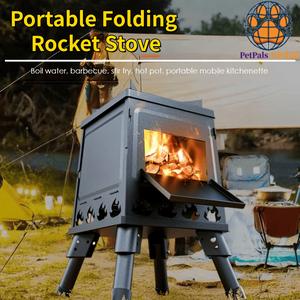 [Limited-Time Offer] Portable Folding Rocket Stove, portable outdoor cooking stove, outdoor folding design, with ash tray and sturdy feet, perfect for cooking, grilling and heating, no electricity required, a great gift for camping, backyard and picnic.