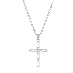 French-Inspired Light Luxury Necklace with Zircon Butterfly, Cross & Fortune Ring Pendants