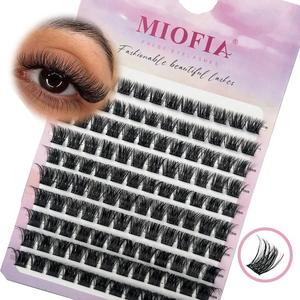 Individual False Eyelashes, 120pcs/box Natural-Look Eyelash Extensions, Fluffy Eyelash Clusters, Wispy Eyelash Clusters, Self-Grafting Curl Cluster Lashes, Volume DIY Lash Cluster Kit, Soft Fluffy Lashes, Eye Makeup Supplies