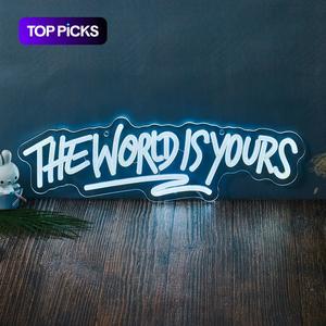 The World Is Yours Neon Sign, 5V USB Powered Neon Light, Decorative Neon Sign for Home Party Decoration, Room Decor, Home Decor