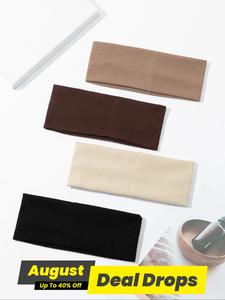 Women's Sporty Minimalist Elastic Hair Bands, Fitness Sweat Band, Summer Trendy Soft Multicolor Headbands Women, Chic All-match Hair Accessories for Skincare & Sports Use & Yoga, Running Headband, Sweat Absorbing Headband, Adjustable Headband