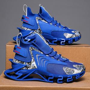 Men's Fashionable Lace Up Front Mesh Trainer Shoes, Casual Sports Shoes, Breathable Comfortable Sports Running Shoes, Male All-match Round Toe Designer Athletic Shoes for Daily Wear  18222