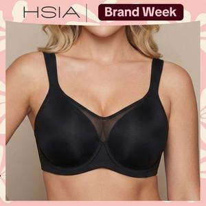 HSIA CardiComfort Cooling Minimiser Bra Full Coverage Underwired Seamless T-Shirt Bra for B-GG Cup