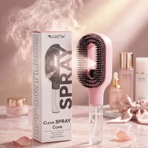 Wanmei Anti-static Hair Brush 2-in-1 Hair Mist Brush for Detangling Refreshing and Smoothing Hair Comb & Massage Brush | Scalp Massage Detangler Brush Easy Styling Hair Care Tool Portable Travel Hair Brush for Smooth Shiny Hair