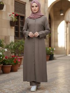 Two-Piece Long Sleeve Shirt Set with Belted Waist & Loose-Fit Pants, Breathable Linen-Like Fabric, Pocket Design, Casual Wear