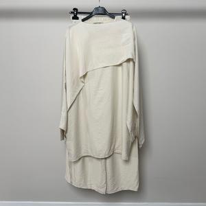 Linen Feel Belted Cape Two Piece Set