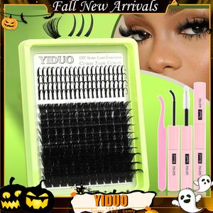 Curl Wispy Individual Wispy Lashes Kit False Eyelash with Lash & Tweezers Kit, Natural Self Grafting Diy Segmented Eyelash, Makeup Natural Sweep Lash Set