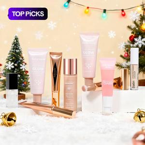 9 in 1 Makeup Set, Highlighter Foundation & Base & Moisturizing Concealer & Lip Gloss & Highlighter Stick & Blush, Makeup Set for Women & Girls, Brands Cosmetic, Gifts for Girlfriend