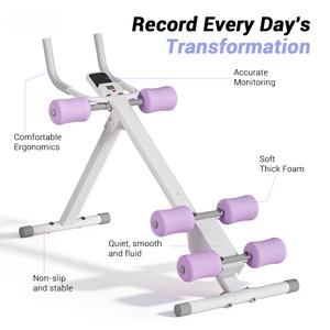 UMAY Adjustable Abdominal Trainer with LCD Screen Foldable Fitness Device for Full Body Strength Training Height Adjustable & Stable Build
