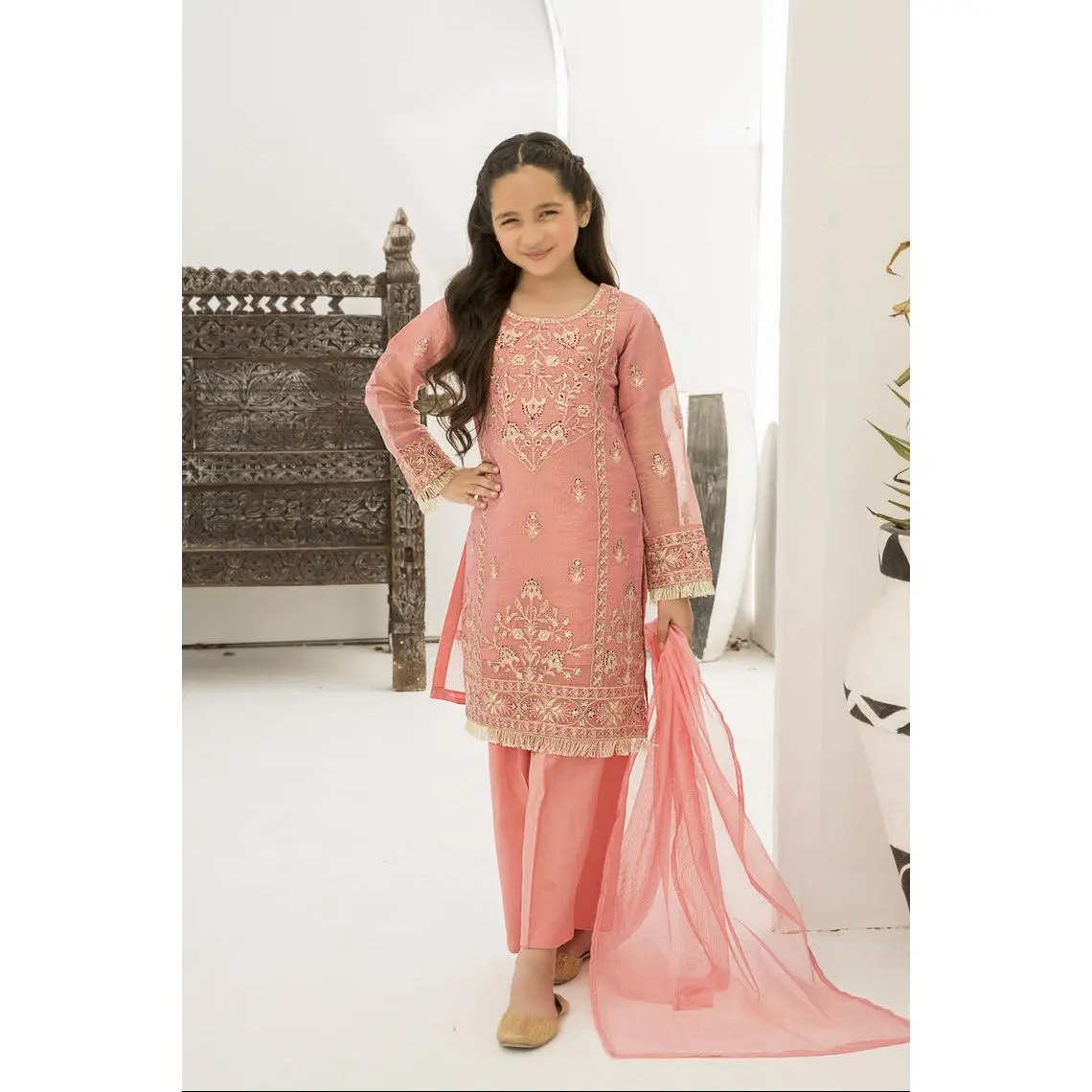 Motif Kids Embroidered Suit