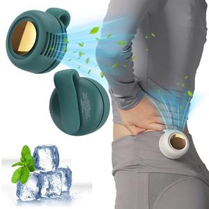 Portable Silent Mini Bladeless Electric Fan, 360° Rotatable Small Personal Fan with Clip, Rechargeable Rotating Fan for Outdoor & Travel & Office, Rechargeable Waist Fan