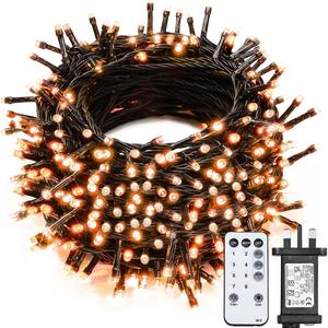 MAGGIFT 30m 300 LED Orange Halloween Lights, Halloween Plug in Fairy Lights with Remote Control, 8 Modes/Dimmable/Timer, IP44 Waterproof Garden Lights for Indoor & Outdoor Party Decorations