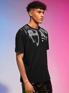 Men's Vintage Graphic Print Round Neck Tee, Loose Casual Short Sleeve T-shirt for Summer, Men's Top for Daily Wear