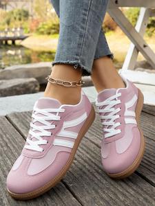 Women's Colorblock Lace Up Low Top Sneakers, Casual Comfortable Breathable Sports Shoes, Non-slip Wear-resistant Training Shoes for Daily Wear