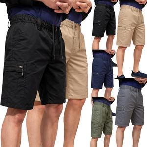Mens Elasticated Waist Cargo Shorts Multi Pockets Combat Poly Cotton  Relaxed Half Pants M L XL 2XL 3XL Casual Menswear
