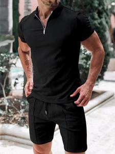 Two-piece Set Men's Checkered Print Short Sleeve Tee & Drawstring Waist Shorts, Regular Fit Casual Fashion Cozy Breathable Shortsleeve Set for Daily Outdoor Wear, Men Clothes for Summer