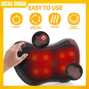 Neck and Back Massager Pillow with 3D Kneading and Heat Function – Electric Cushion for Ultimate Comfort and Relaxation – Luxury Home Massage Experience