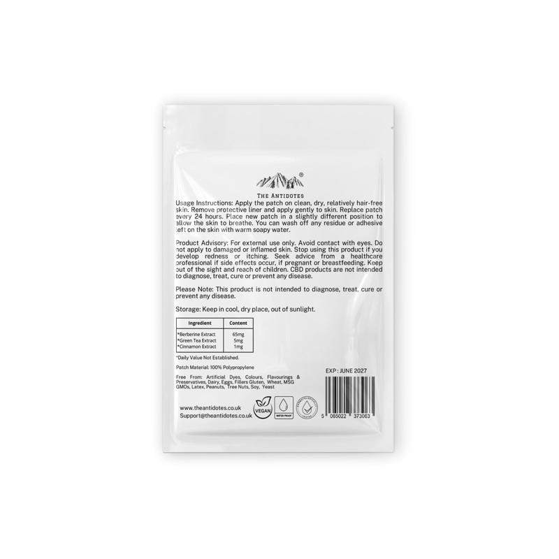 The Antidotes - Berberine Patches with Green Tea & Cinnamon - 30 Patches - Steady Release