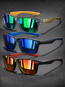 Unisex Sporty Sunglasses, Trendy Casual Tinted Lens Sunglasses for Everyday Use, Fashion Accessories for Outdoor Activities