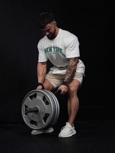 Men's Letter & Figure Print Round Neck Tee, Loose Casual Short Sleeve Crew Neck T-shirt for Summer, Fashion Men's Top for Gym Workout Running