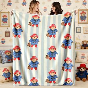 Paddington Bear Classic Flannel Blanket, Soft Comfy Blanket, Soft and Warm, 100% Fiber, Perfect for Bed, Sofa, Office, Camping, Travel, Ideal Gift