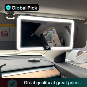 Car Sun Visor Vanity Mirror with 3-Brightness Adjustable, HD Dimmable Car LED Makeup Mirror, Rechargeable Car Sun Visor Mirror, Multifunctional Touchscreen Auto Vanity Mirror Lighting, Vehicle Car Interior Accessories