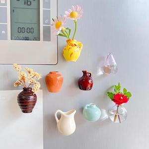 Mini Ceramic Design Fridge Decorating Magnet, 8 Counts/set Creative Mini Ceramic Design Fridge Magnet, DIY Fridge Magnet for Flower Home Decoration, Homedecor, Refrigerator Decorating Magnet #TOP PICKS