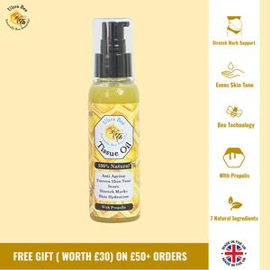 Tissue Oil | Stretch Mark Oil |  Rosehip & Propolis | Improve the Appearance of Stretch Marks, Scars  & Uneven Skin Tone | Multi-Use Nourishing Body Oil | Bee-Based Formula | Beeswax & Propolis | Natural