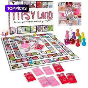 Tipsy Land Board Game, 1 Set Interactive Party Drinking Game, Funny & Engaging Beverage Challenge Game for Social Gatherings & Festival Gift