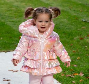 Irredescent Shawl Collar Pink Coat