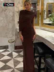 Women's Elegant Solid Ruched Irregular Neck Sleeveless Bodycon Dress, Plain Plicated Slim-fitting Party Club Date Evening Gown Formal Dress, Ladies Summer All Seasons Holiday Casual Long Dresses Clothes Formal Wear