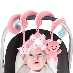 Spiral Hanging Baby Stroller Toy Baby Car Seat Toy, Cute Baby Toys, High Contrast Sensory Toy, Newborn Plush Activity Toy for Bed Bassinet Crib Baby Carrier Nursery