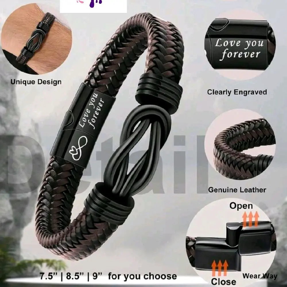 Son Bracelet and Peom Set with Gift Box - Perfect Gift for men, Personalized Poem, Comfortable Fit