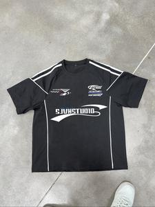 Men's Patchwork Striped & Letter Print Short Sleeve Tee, Casual Round Neck T-shirt for Summer, Fashion Men's Top for Daily Wear, Tropical