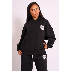 Kaiia Studio Bubble Logo Oversized Hoodie Black