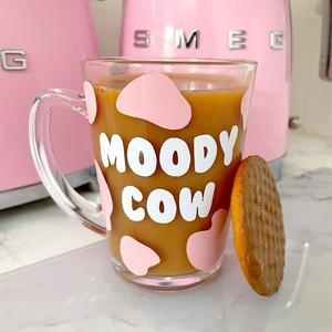 Moody Cow Mug 12oz custom mugs glass coffeecup