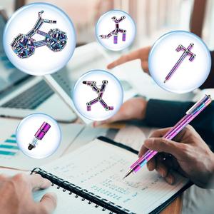 Multifunctional magnetic pen set, magnetic free deformation and decompression, office learning desktop toys, safe and anti-swallowing design, writable pen