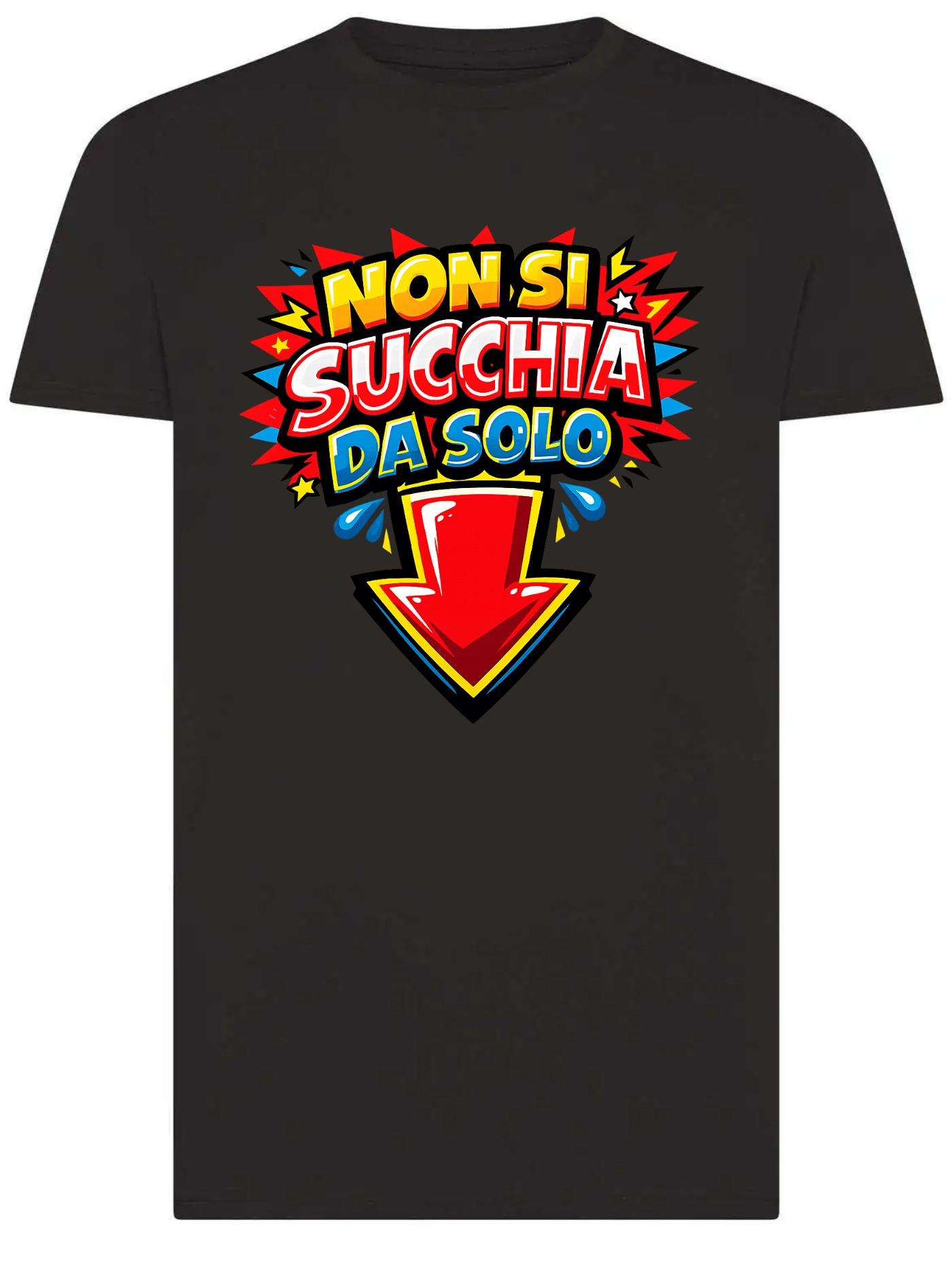 T-Shirt Divertente “Non si succhia da solo”