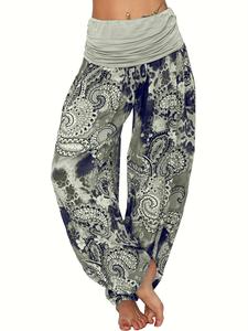 【Plus Size】Women's Pants, Boho Casual Comfy Trousers for Daily Holiday Vacation Wear, Women's Bottoms for Summer, Bohemian Trousers
