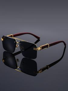 Unisex Half-Frame Glasses for Trendy Beach Vacation and Casual Photography, All Seasons Fashion Style with Decorative Lens