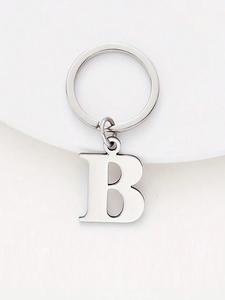 Stainless Steel Letter Design Keychain, Fashionable Keychain for Men & Women, Trendy All-match Keychain for Birthday Gift