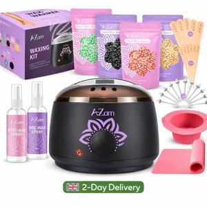 Waxing Kit , Hair removal,Wax pot Waxing Professiona+4 Pack Hard Wax Beads+Silicone Bowl 2 Treatment Oils Wax Kit Accessories Wax Warmer for Full Body Waxing-UK- Body Care Salon