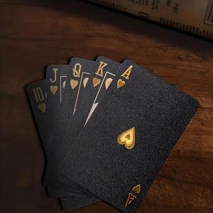 Poker Card, Waterproof Poker Card with Golden Design, Durable Plastic Card, Party Card, Poker Night Essentials, Festival Gift